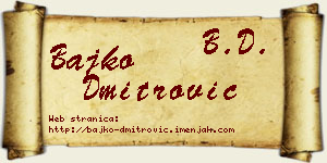 Bajko Dmitrović vizit kartica